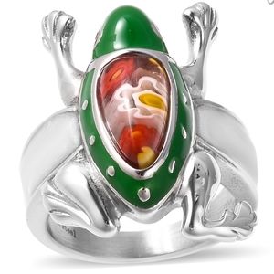 Murano Glass Frog Ring